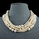 6 filo bianco perla collana - 18-19 pollici