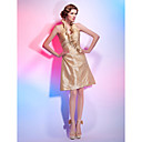 A-line Halter Kneck Knee-length Taffeta Cocktail Dress