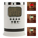 coloré lcd lumière naturelle du son numérique réveil calendrier thermomètre (3xAA)