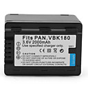  batterie de caméscope numérique pour Panasonic HDC-HS60 (3.6V, 2000mAh)