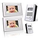 2 lichtmetalen 7-inch kleuren TFT LCD video deurtelefoon intercom systeem (2 legering camera's)