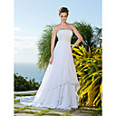 Empire Sheath/Column Strapless Chiffon And Lace Wedding Dress