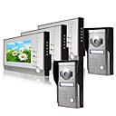 Three 7 Inch Monitor  Color Video Door Phone System  (2Alloy Weatherproof Cover Camera)