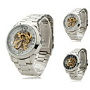 Frauen-Legierung analoge mechanische Armbanduhr (Silber)