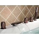 Oil-rubbed Bronze Waterfall Tub Faucet with Hand Shower