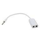 3,5 mm øretelefon kabel splitter til iPhone (han til dobbelt kvinder, hvid)