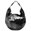 pavone piume di stampa in vernice hobos Borsa (39 centimetri * 40cm * 6cm)