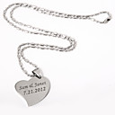 personlized hart hanger ketting in zilver legering