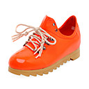 Patent Leather Low Heel Closed Toe Shoes With Laces (More Colors)