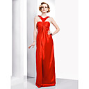 Stretch Satin Sheath/ Column Jewel Floor-length Evening Dress inspired by Dianna Agron