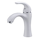 Contemporary Centerset White Painting Bathroom Sink Faucet