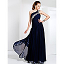 One Shoulder Floor-length Chiffon Evening Dress