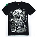 crânio impressão manga fluorescência curto t-shirt