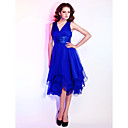 A-line V-neck Knee-length Chiffon Cocktail Dress
