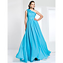 A-line One Shoulder Floor-length Chiffon Evening Dress