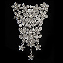 Alloy With Rhinestone And Pearl Flower Bridal Comb