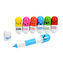 Retractable Lovely Vitamin Pill Style Blue Ink Ballpoint Pen (Random Color) 