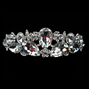 aleación con diamantes de imitación y perlas atemporal tiara nupcial