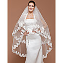 One-tier Tulle Chapel Veil With Lace Applique Edge (More Colors Available)