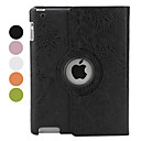 Estuche con Diseño Floral de Cuero PU y Soporte Giratorio de 359 + 1  grados para el Nuevo iPad e iPad 2 (Colores Surtidos)