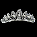 liga de prata de strass e pérola brilhante flor de noiva tiara
