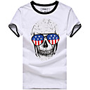 bandeira de vidro homens esqueleto de impressão magro t-shirt