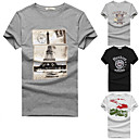 manica corta uomo stampa torre eiffel t-shirt