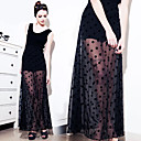 Polka Dot Chiffon Maxi Dress