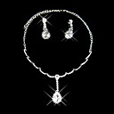 señoras rhinestones brillantes 'joyas conjunto incluyendo collar y los pendientes