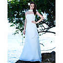 Sheath/Column Halter  Sweep/Brush Train Satin Chiffon Wedding Dress