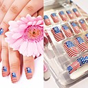 American Flag Nail Art Rhinestone With Nail Glue