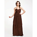 Sheath/Column Sweetheart Floor-length Chiffon Bridesmaid Dress