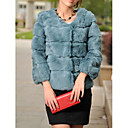 Collarless 3/4 Sleeve Rabbit Fur Party/Evening/Casual Jacket (More Colors)