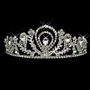 liga de prata de strass e pérolas tiara nupcial natureza