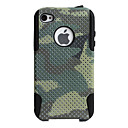 Camouflage Pattern Lagging Silicone and PC Case for iPhone 4 and 4S (Green)