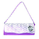 pu borsa da sera elegante con frontale in rosa