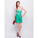 Sheath/ Column Strapless Short/ Mini Charmeuse Cocktail Dress