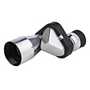 8x 20mm mini-telescopio de lente óptica con la correa de transporte y bolsa - plata + negro