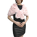 Rabbit Fur / Chiffon With Flowers Party / Evening Shawl / Wrap (More Colors)