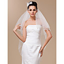 Two-tier Elbow Wedding Veils With Beaded Edge