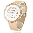 de cuero de estilo analógico reloj de oro de las mujeres pu cuarzo con cristales (colores surtidos)