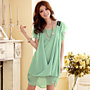 insignia redonda acogedora vestido escote