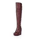 Leatherette Wedge Heel Over The Knee Boots Party / Evening Shoes (More Colors)