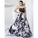 A-line Sweetheart Strapless Floor-length Stretch Satin Evening Dress