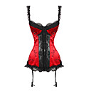 Damast mit Jacquard-nicht-abnehmbaren Trägern Seite Reißverschluss Korsett shapewear