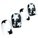 Two-tone Five-pointed star Style Nail Art Tips With Glue (24pcs)