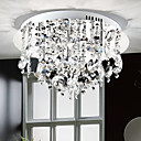 Modern Crystal Flush Mount with 5 Lights Stainless Steel Base