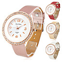 Montre à Quartz Dorée pour Femme, Affichage Analogique, En Cuir Pu, Avec Strass - Couleurs Assorties