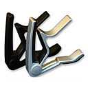 capo guitare acoustique en noir / blanc / argent avec 2 pics