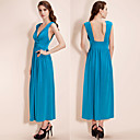 TS Deep V Halter Maxi Dress